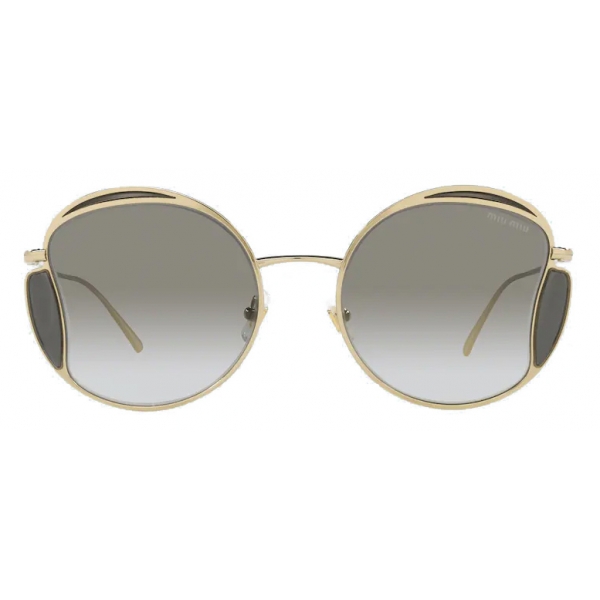 Miu miu aviator-style discount gold-tone mirrored sunglasses