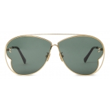 Stella McCartney - Butterfly Sunglasses - Shiny Gold Green - Sunglasses - Stella McCartney Eyewear