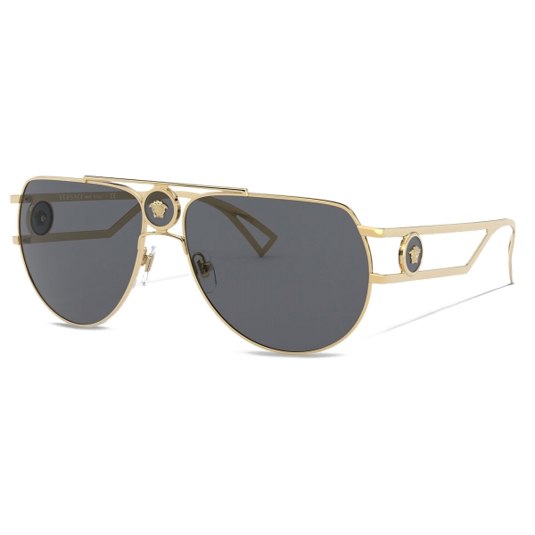 Versace - Occhiale da Sole Medusa Pilot - Nero Oro - Occhiali da Sole - Versace Eyewear