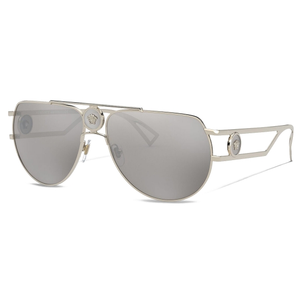 Versace - Occhiale da Sole Medusa Pilot - Argento - Occhiali da Sole - Versace Eyewear