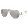 Versace - Occhiale da Sole Medusa Pilot - Argento - Occhiali da Sole - Versace Eyewear