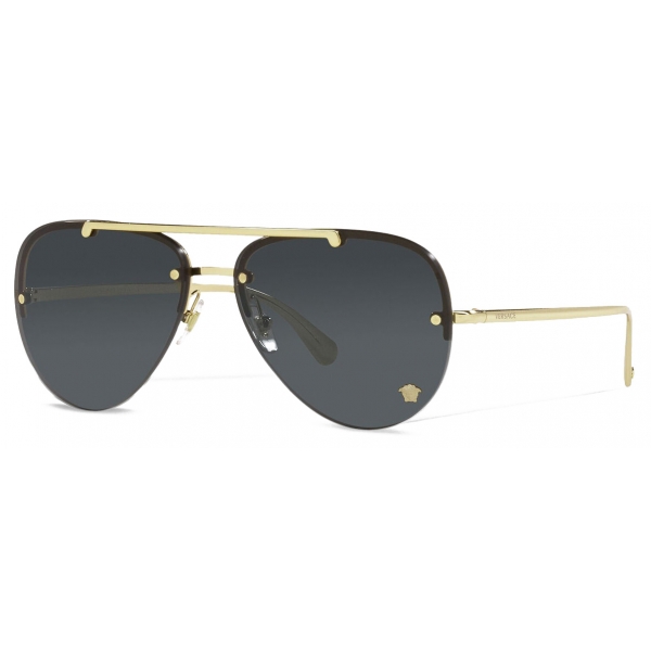 Versace - Occhiale da Sole Medusa Glam Pilot - Nero Oro - Occhiali da Sole - Versace Eyewear