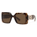 Versace - Occhiale da Sole Squadrati Medusa Stud - Havana - Occhiali da Sole - Versace Eyewear