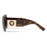 Versace - Occhiale da Sole Squadrati Medusa Stud - Havana - Occhiali da Sole - Versace Eyewear