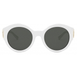 Versace - Sunglasses Round Medusa Crystal - White - Sunglasses - Versace Eyewear