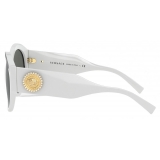 Versace - Sunglasses Round Medusa Crystal - White - Sunglasses - Versace Eyewear