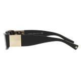 Valentino - Rectangular Acetate Sunglasses with Roman Stud - Black - Valentino Eyewear