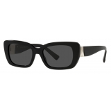 Valentino - Occhiale da Sole Rettangolare in Acetato Roman Stud - Nero - Valentino Eyewear