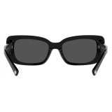 Valentino - Rectangular Acetate Sunglasses with Roman Stud - Black - Valentino Eyewear