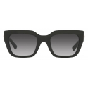 Valentino - Square Acetate Sunglasses with Roman Stud - Black - Valentino Eyewear