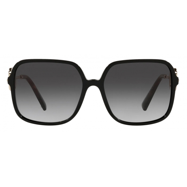 Valentino - Square Sunglasses in Vlogo Signature Acetate - Black - Valentino Eyewear