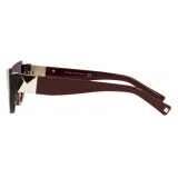 Valentino - Cat-Eye Sunglasses in Acetate with Roman Stud - Havana Burgundy - Valentino Eyewear