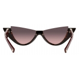 Valentino - Cat-Eye Sunglasses in Acetate with Roman Stud - Havana Burgundy - Valentino Eyewear