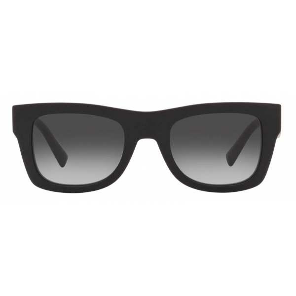 Valentino - Rectangular Sunglasses in Acetate VLTN - Black Grey - Valentino Eyewear