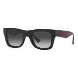 Valentino - Occhiale da Sole Rettangolare in Acetato VLTN - Nero Grigio - Valentino Eyewear