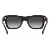 Valentino - Occhiale da Sole Rettangolare in Acetato VLTN - Nero Grigio - Valentino Eyewear