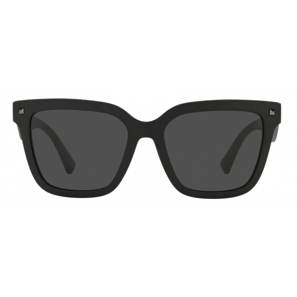 Valentino - Square Sunglasses in Acetate VLTN - Black Grey - Valentino Eyewear