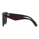 Valentino - Occhiale da Sole Squadrati in Acetato VLTN - Nero Grigio - Valentino Eyewear