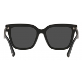 Valentino - Square Sunglasses in Acetate VLTN - Black Grey - Valentino Eyewear