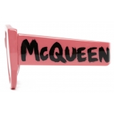 Alexander McQueen - McQueen Graffiti Oval Sunglasses - Pink - Alexander McQueen Eyewear