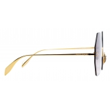Alexander McQueen - Occhiali da Sole Jewelled Beetle - Oro Marrone - Alexander McQueen Eyewear