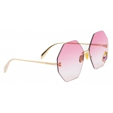 Alexander McQueen - Beetle Jeweled Sunglasses - Gold Red - Alexander McQueen Eyewear