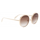 Alexander McQueen - Metal Piercing Sunglasses - Brown Gold - Alexander McQueen Eyewear