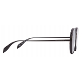 Alexander McQueen - Piercing Round Metal Sunglasses - Black Dark Grey - Alexander McQueen Eyewear
