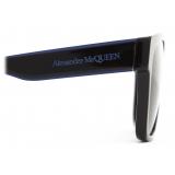 Alexander McQueen - Selvedge Flat Top Sunglasses - Black Blue - Alexander McQueen Eyewear