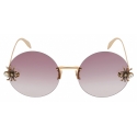 Alexander McQueen - Spider Jeweled Round Sunglasses - Gold Violet - Alexander McQueen Eyewear