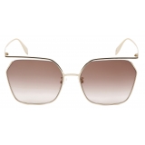 Alexander McQueen - The Cut Square Sunglasses - Brown Gold - Alexander McQueen Eyewear