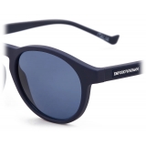 Giorgio Armani - Round Shape Men Sunglasses - Blue - Sunglasses - Giorgio Armani Eyewear