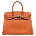 Hermès Vintage - Taurillon Clemence Birkin 30 - Orange - Leather Handbag