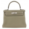 Hermès Vintage - Taurillon Clemence Kelly 28 - Gray - Leather Handbag