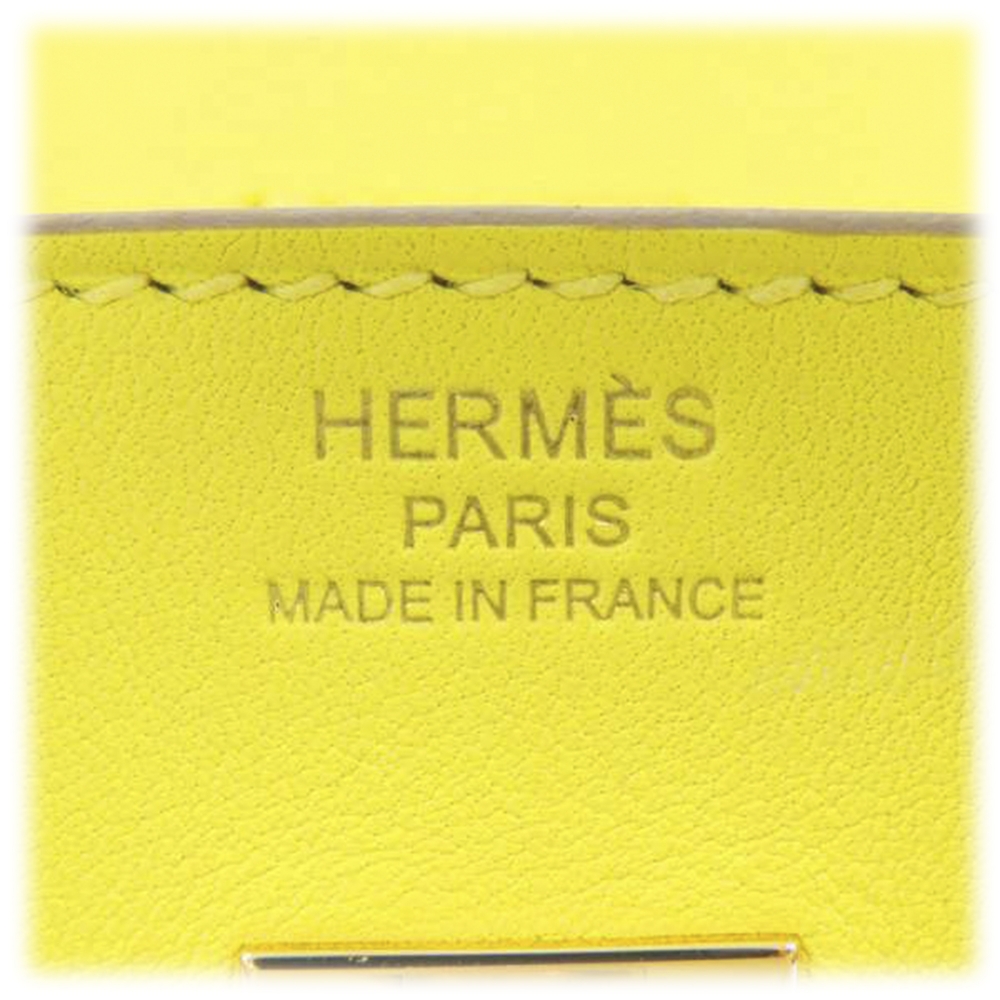 Birkin 25 leather handbag Hermès Yellow in Leather - 37214427