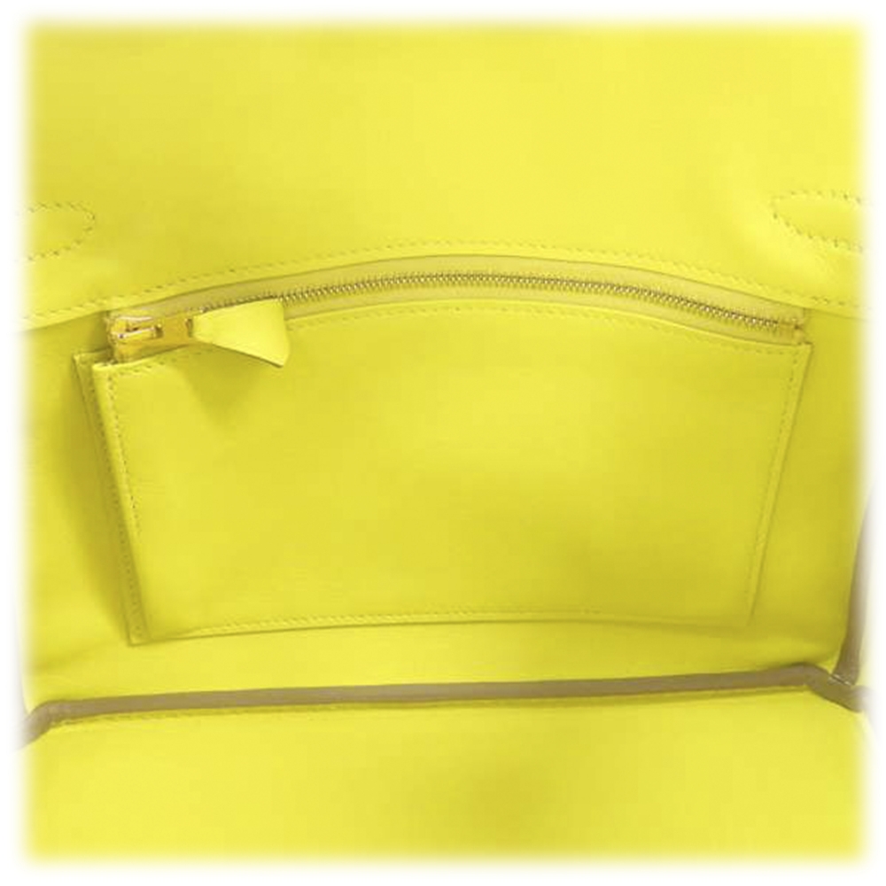 Birkin 25 leather handbag Hermès Yellow in Leather - 37214427