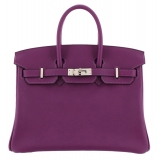 Hermès Vintage - Swift Birkin 25 - Purple - Leather Handbag