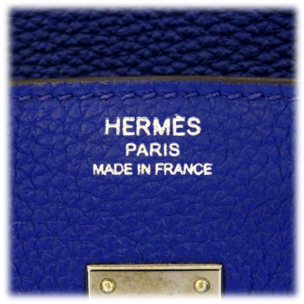 Hermès Vintage - Togo Birkin 25 - Blue - Leather Handbag - Avvenice