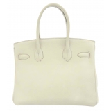 Hermès Vintage - Taurillon Clemence Birkin 30 - White - Leather Handbag