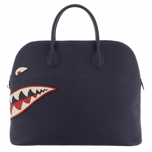 Hermès Vintage - Togo Shark Bolide 45 - Blue Navy - Leather Handbag