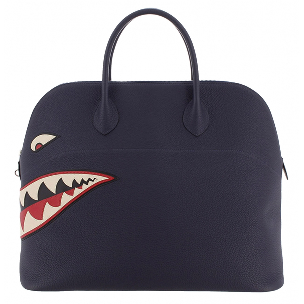 Hermès Vintage - Togo Shark Bolide 45 - Blue Navy - Leather Handbag ...
