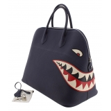 Hermès Vintage - Togo Shark Bolide 45 - Blu Navy - Borsa in Pelle