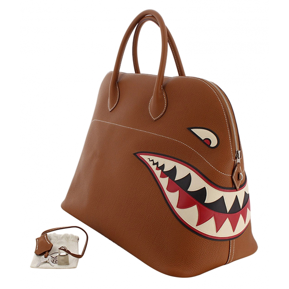 Hermès Vintage - Togo Shark Bolide 45 - Brown - Leather Handbag - Avvenice