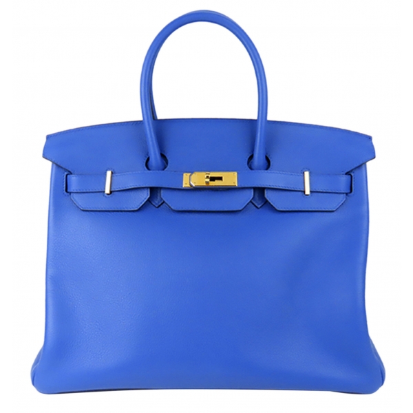 Hermès Vintage - Evercolor Birkin 35 - Blue - Leather Handbag