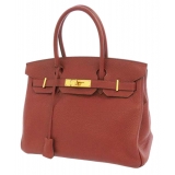 Hermès Vintage - Taurillon Clemence Birkin 30 - Red Burgundy - Leather Handbag