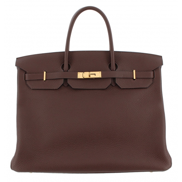 Birkin 40 Chocolate Colour in Clemence Leather with gold hardware