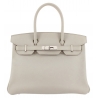 Hermès Vintage - Swift Birkin 30 - Grigio Chiaro - Borsa in Pelle