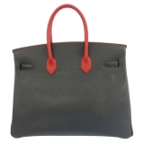 Hermès Vintage - Kushbel Birkin 35 - Dark Gray Red - Leather Handbag