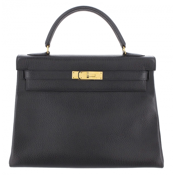 Hermès Vintage - Ardennes Kelly 32 - Black - Leather Handbag - Avvenice