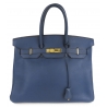 Hermès Vintage - Clemence Birkin 35 - Blue Gold - Leather Handbag